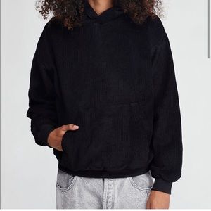 PacSun Black Corduroy Hoodie  NWOT